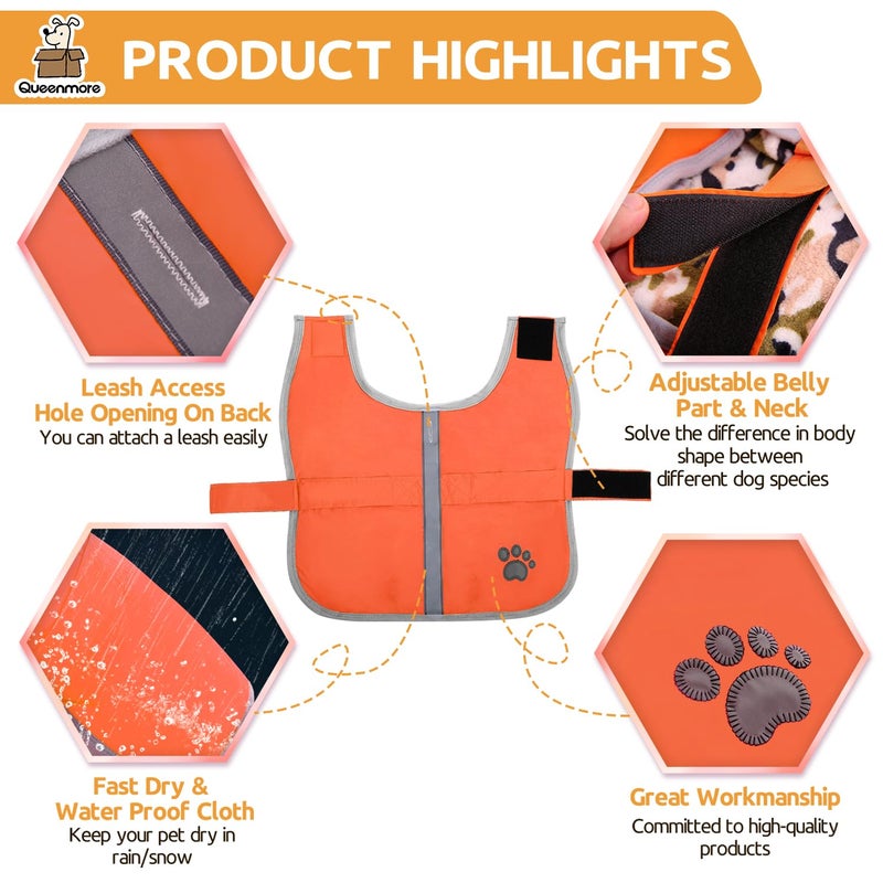 Queenmore Cold Weather Dog Coats Loft Reversible Winter Fleece Dog Vest Waterproof Pet Jacket Available in Extra Small, Small, Medium, Large Extra Large Sizes - Image 4